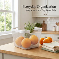 Storage Baskets with Iron Wire Construction for Fruit and Vegetable Large Portable with Handle for Families