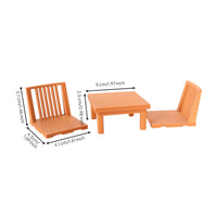 3 Pieces Dollhouse Furniture with Table and Chairs Compact Dollhouse Table and Chair Set Unique for Hobbyists, Collectors