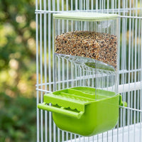Clean-feed Bird Feeder and Bird Cage Feeder, Automatic Budgie Feeders for Cages, Hull Separation Perch for Cockatiel and Lovebird Use
