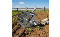 Hand-Push Manual Weeding Tool with Serrated Blades Sturdy Rotary Weeder Long-Lasting Rotary Cultivator Rust-Resistant for Gardeners, Yard