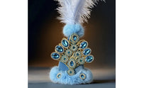 Ornate Pointed Hat with Feather Handmade Folk Costume Hat Rhinestone Jeweled Costume Headpiece Faux-Faux-Hair for Performers, Cosplayers, Stage Performances, Photoshoots