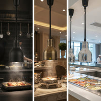 Telescopic Food Warming Lamp Hanging Food Warmer Lamp Adjustable Dome-Shaped for Restaurants, Hotels, Caterers, Supermarket