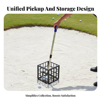 No Bending Golf Ball Retriever Basket Large Capacity Golf Ball Picker Upper Lightweight for Golfers, Seniors, Driving Range, Backyard