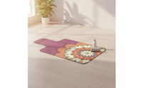 Non-Slip Pilates Reformer Mat with Cutout Suede Mat with Headrest Cutout Grip-Enhancing Soft for Yogis