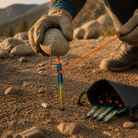 Titanium Alloy Tent Stakes 16cm V-Shaped Ground Pegs for Outdoor Camping and Beach Canopies