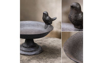 Cast Metal Avian Feeder Antique Style Bird Feeder Bowl Farmhouse Garden Ornament for Backyard