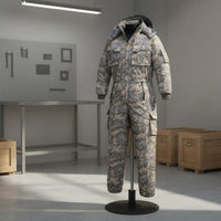 Water Repellent Men's Insulated Work Jumpsuit Thickened Padded Winter Work Suit Windproof Cold Proof Single-Piece Suit Double Zipper for Workers, Warehouse