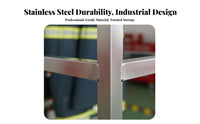 Firefighter Gear Rack Stainless Steel Construction Fire Station Uniform Rack 360° Rotation Rotating Turnout Gear Stand for Firefighters