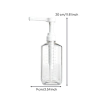 Syrup Dispenser with Pump Food Sauce Dispenser Transparent Bottle with Measuring Scale for Coffee Bar, bubble teas Shop, Dessert Station
