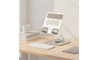 Metal Desktop Stand with Folding Arm Heavy Strong Phone Holder with Rotating Base Holder Stand for Professionals, Students