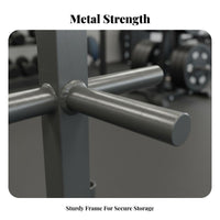 Gym Weight Storage Stand Space Saving Vertical Barbell and Plate Stand Commercial Grade Weight Disc and Bar Holder