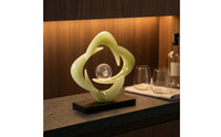 Abstract Openwork Sculpture Base Jade Crystal Ornament Shiny Finish Jade Look Ornament