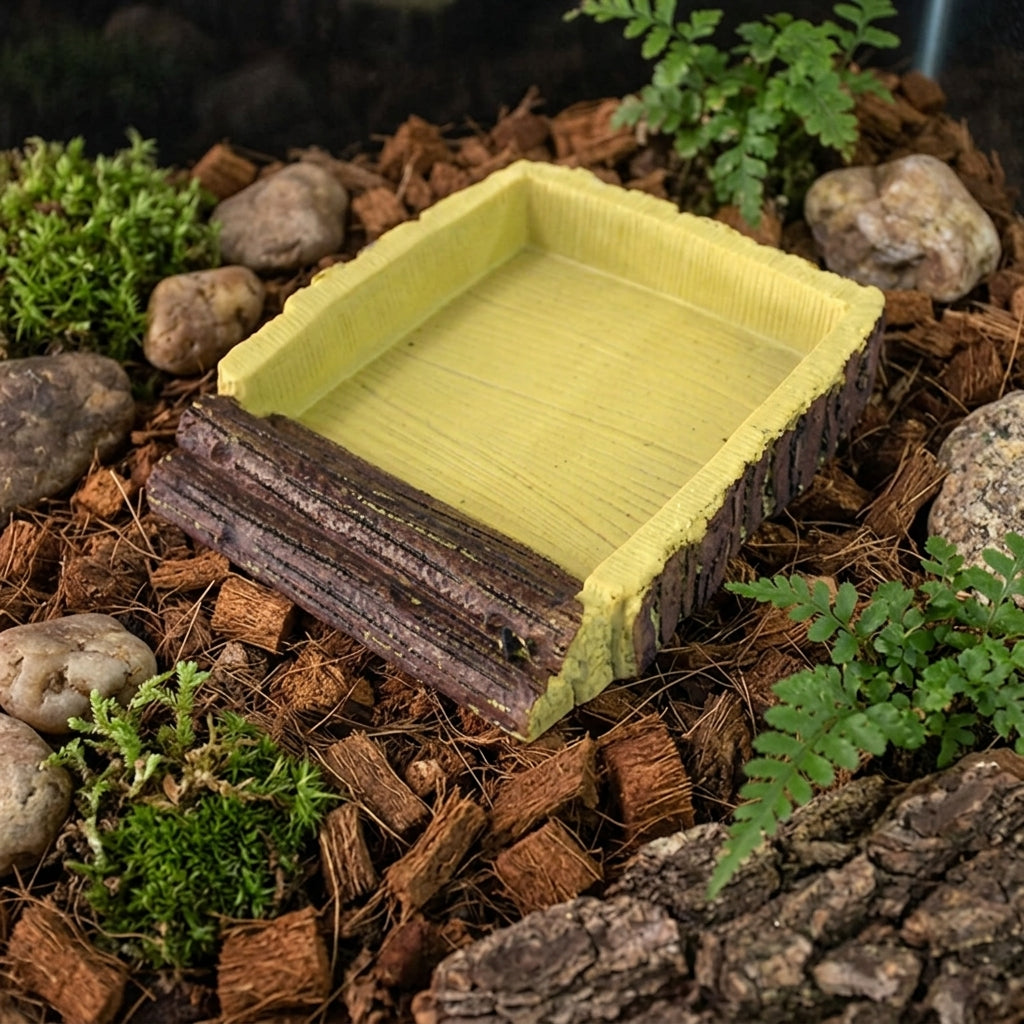 Anti-Slip Reptile Bath and Tortoise Bathing Pool, Shallow Reptile Bath for Reptiles, Snakes and Geckos, Sturdy Resin Soaking Basin Dish