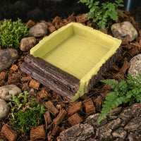 Anti-Slip Reptile Bath and Tortoise Bathing Pool, Shallow Reptile Bath for Reptiles, Snakes and Geckos, Sturdy Resin Soaking Basin Dish