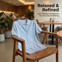 Knitted Shirt for Men with Loose Fit Short Sleeve Design, Unisex Summer Casual Wear with Soft Stretch Material, Wrinkle Resistant for Daily