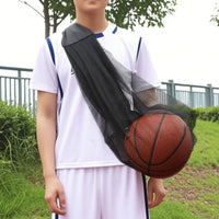Lightweight Ball Bag with Shoulder Strap Handshands-Free Racket Bag with Mesh Sections Comfortable Mesh Sports Sack Padded for Training