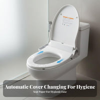 Contactless Less Operation Hygienic Toilet Seat Cover System Contactless-Costless Automatic Toilet Seat Cover Dispenser Waterproof IPX4 Bathroom Fixture Double Power Supply for Business Owners, Property Managers, Public Restrooms, Hospital