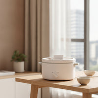 Multifunction Electric Cooker Non-Stick Electric Cooker with Ceramic Pot Small Hot Pot Easy-Clean Compact for Students