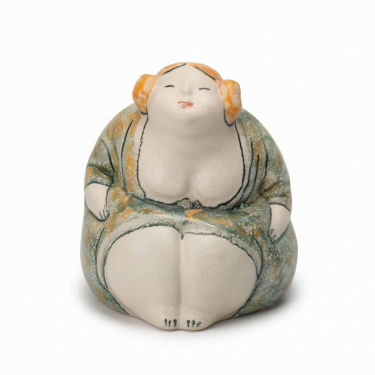 Ceramic Figurine Hand-Painted Girl Figurine Artistic Girl Figure for Home Stylists, Art Collectors, Shelf, Living Room, Entryway
