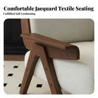 Retro Design Striped Accent Chair French Aesthetic Armchair Solid Wood Frame Home Seating Designer Look for Interior Decorators, Readers, Homeowners, Living Room, Homestay, Lounge Area, Reading Nook