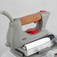 Corded Steam Station Iron with Cork Handle Tabletop Iron with Separate Base Unit Compact for Homeowners, Laundry Room, Home