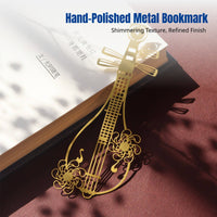 Chinese Style Metal Bookmark, Ethnic Instrument Design, Creative Cultural Gift, Vintage Look, Business Souvenir, Assorted