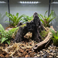 Rock Texture Reptile Hide Snake Hide, Resin Aquarium Cave for Small Reptiles and Geckos, Dark Brown Freestanding Rock Cave, 10cm Diameter, 1 Pack