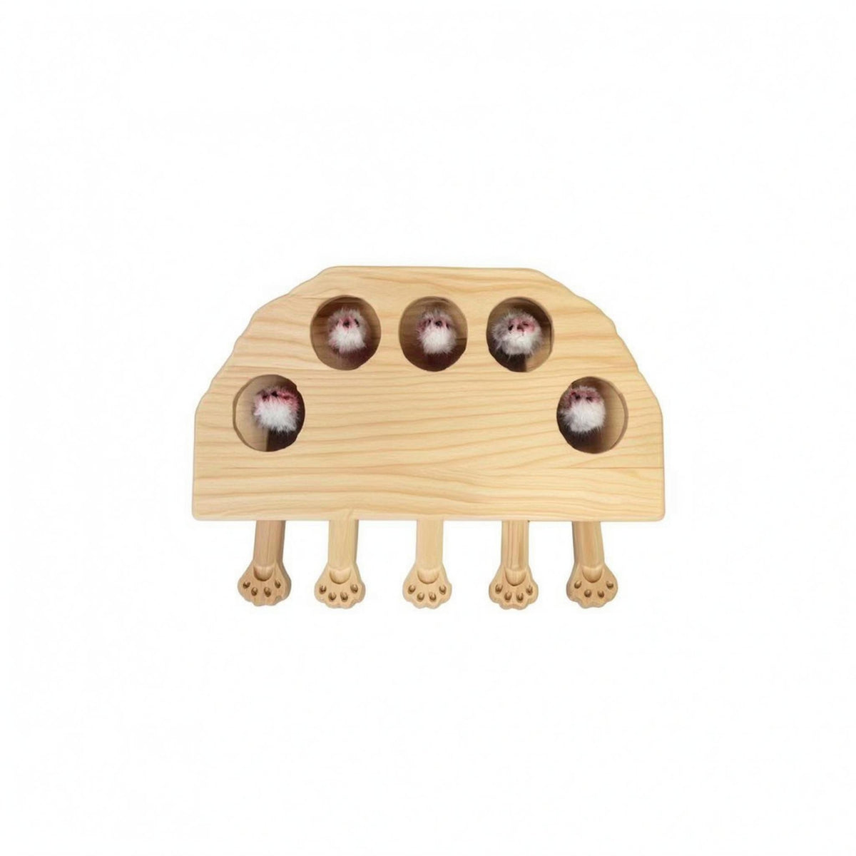 Cut-out Holes Wooden Pet Play Board Light Wood Pet Pawing Toy Board