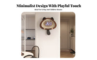 Modern Design Kitty Cat Clock Iconic Design Digital Clock with Hooks Date and Temperature Display for Families, Living Room, Bedroom