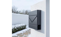 Locking Metal Mailbox Heavy-Duty Wall-Mounted Mailbox Powder Coated Metal Surface Mail Box for Home, Office