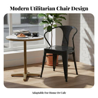 With Armrests utilitarian Armchair Supportive Backrest Metal Chair long-lasting Construction Seating Furniture Easy to Clean for Interior Designers, Business Owners, Restaurant, Dining Room, Kitchen, Lounge
