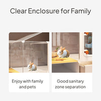 Transparent Hare Enclosure with Drawer Tray, Indoor Villa