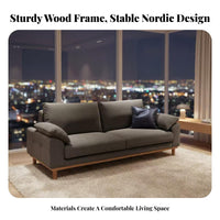 3-Seater Corduroy Couch Nordic design Sofa Removable and cleanable slipcovers Living Room Furniture for Families, Young Adults, Lounge Area, Bedroom, Office