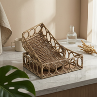 2 Pieces Rectangular Storage Basket Lightweight Rattan Storage Basket Rectangular Baskets for Coffee Table