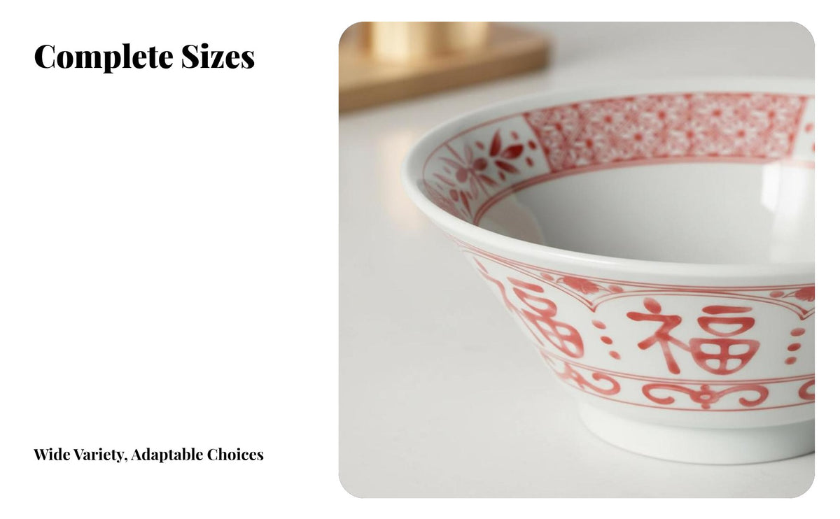 Chinese Style Ceramic Bowl and Plate Set, Auspicious Character Dinnerware, Gift Box, Home Use