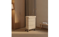 Laundry Cart with Wheels Compact Rolling Laundry Hamper Portable for Bathroom