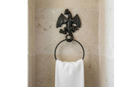 Cast Metal Dragon Figure Towel Loop Easy Installation Gothic Design Towel Holder Space Saving Washroom Hardware for Kitchen
