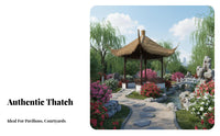 Simulated Thatch Tile Sun-Proof Simulated Straw Roof Panel Realistic Appearance for Homeowners, Builders, Gazebo, Resort, Patio