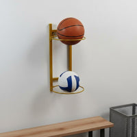 Punchnon-Damaging Installation Wall Mounted Ball Rack Space-Saving Design Basketball Storage Holder Minimalist Design Multi-Ball Storage Rack Easy to Install for Children, Playroom, Bedroom, Garage