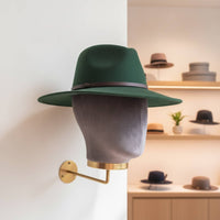 Mannequin Head Stand with Wall Mount Velvet-Covered Mannequin Head with Wall Mount Space-Saving Hat Display Stand for Salon Owners, Hair Salons