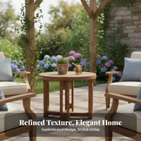 Waterproof Round Pedestal Table Modern Design Round Tripod Table Sturdy Construction outsidedoor Furniture adaptable Use for Hospitality Business Owners, Homeowners, Garden, Balcony, waterside, Living Room