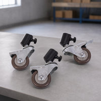 3 Pieces Studio Equipment Caster Metal Caster with Tube Mount 360° Rotation Casters for Video Production