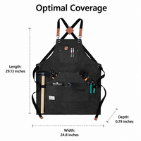 Adjustable Aprons for Men, Thickened Canvas Tool Apron, Multi-Pocket Work Apron for Woodworking, DIY Projects
