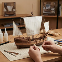 Wooden Ship Model Kit Diy Sailing Ship Model Kit with Stand Detailed for Collectors, Desk