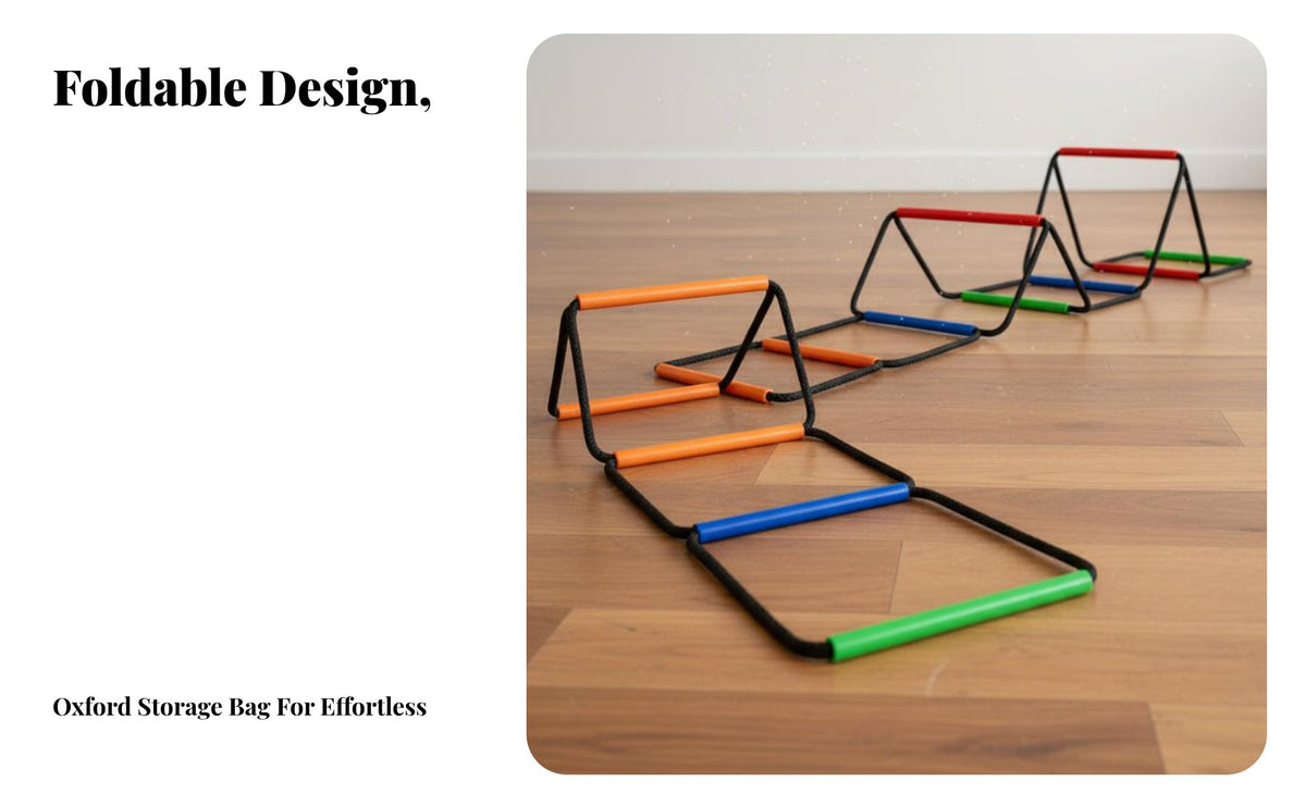 Speed Ladder Multi-Functional Footwork Ladder Portable Detachable Agility Grid for Children, Athletes, Outdoor, Home Gym, Physical Education Class