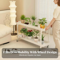 Multi-Level Planter Trolley Floor-Standing Rolling Plant Caddie with casters weightyDuty for Gardeners, Seniors