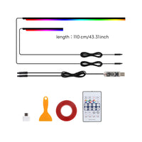 Plug and Play Interior Car Led Strip Lights RGB Car Interior Light with App Control Multicolor Ambient Light Kit with Handheld Controller Dynamic for Drivers, Dashboard, Door Trim, Footwell