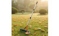 Rolling Lawn Dethatcher With Wheels Wheeled Thatch Rake Adjustable Handle Manual Lawn Scarifier for Gardeners, Garden, Yard