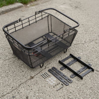 Rear Bike Basket with Handle Sturdy Rear Cycle Basket with Handle Portable for Commuting