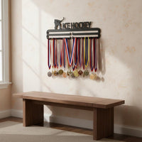 Ice Hockey Medal Hanger Sturdy and Ice Hockey Themed Medal Rack Rust Resistant Wall Mounted Award Holder for Bedroom
